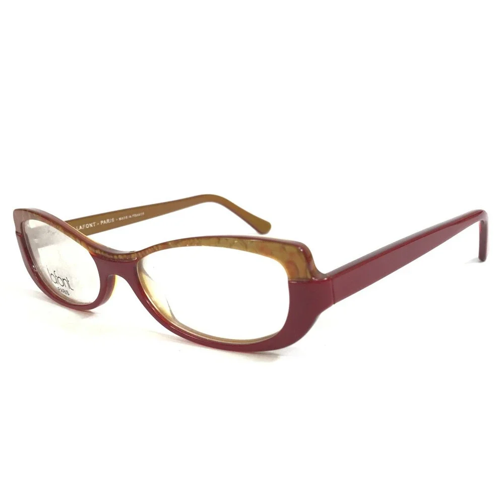 Jean Lafont Eyeglasses Frames DOUCEUR 646 Red Brown Lace Cat Eye 52-16-142